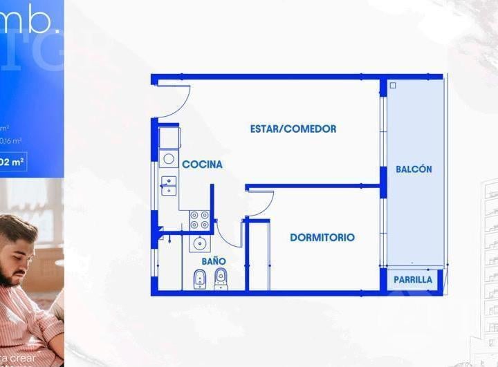 Departamento · 42m² · 2 Ambientes