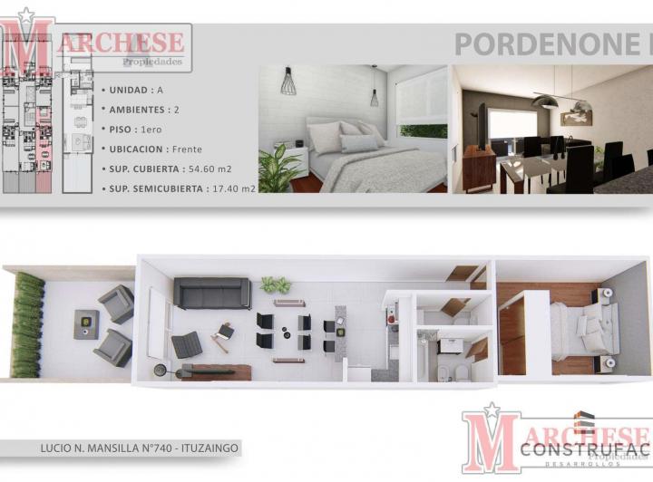 Departamento · 54m² · 2 Ambientes
