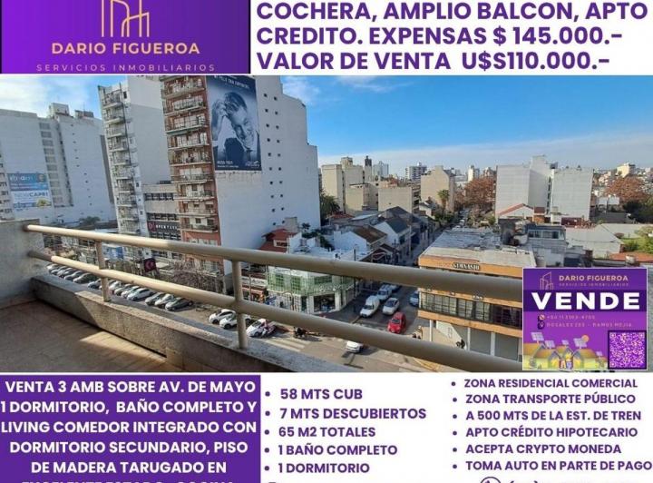 Departamento · 58m² · 3 Ambientes · 1 Cochera