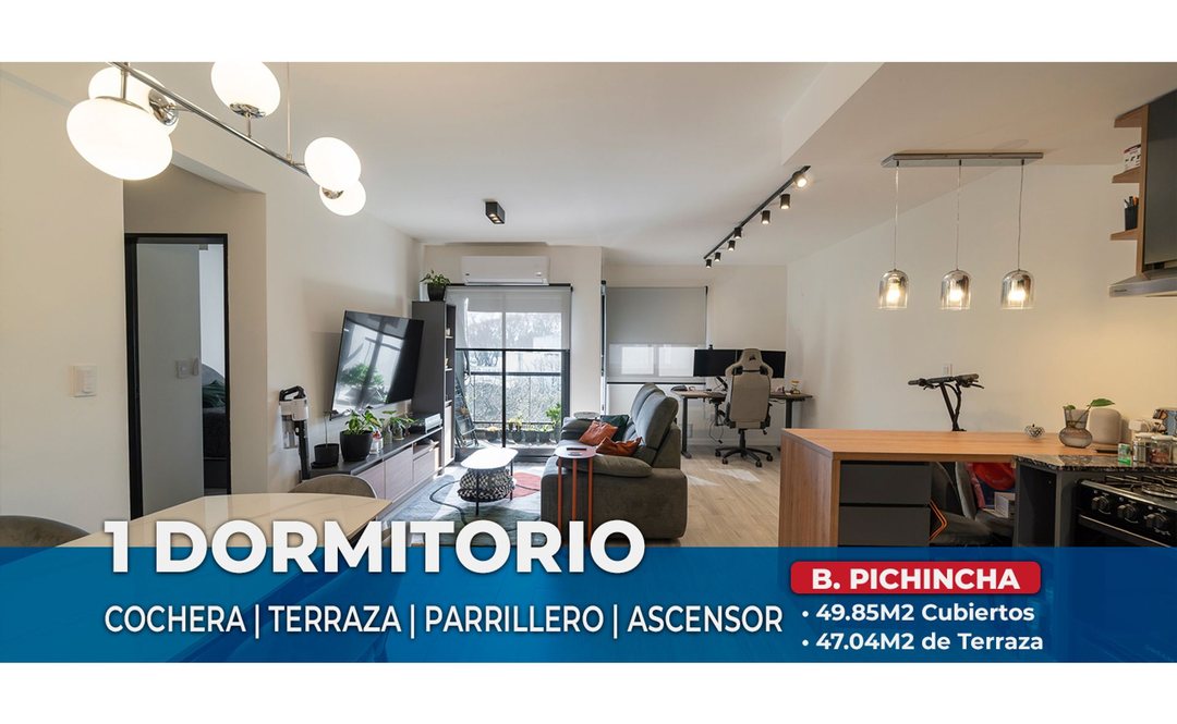 VENTA DEPTO 1 DORM. CON BALCON Y TERRAZA PICHINCHA