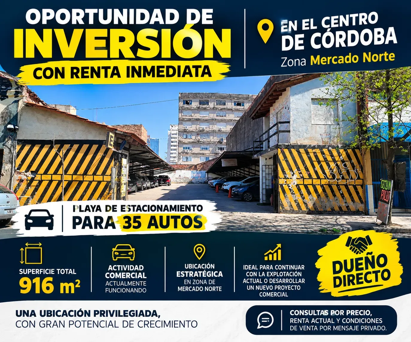 Terreno comercial de 916 mts2 zona del Mercado Norte