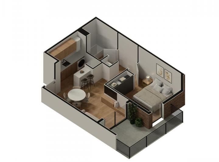 Departamento · 42m² · 2 Ambientes