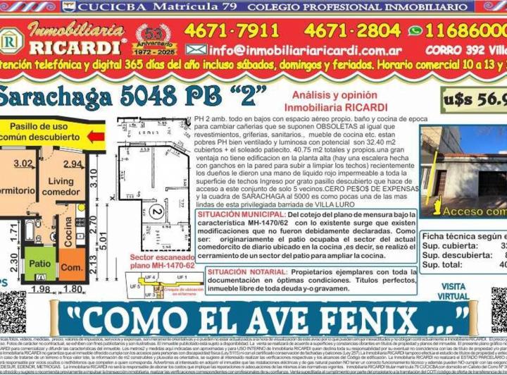 PH · 32m² · 2 Ambientes