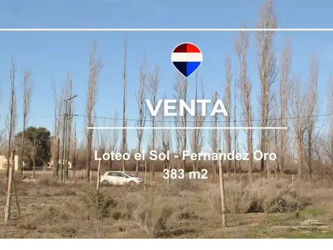 Venta lote en loteo el sol  fernadez oro