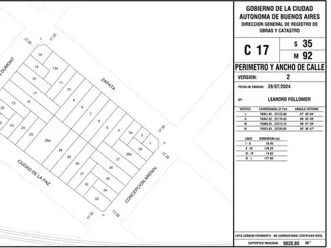 Excelente terreno en colegiales - pb +7 pisos + 2 retiros - 1752 m² vendible con local comercia...