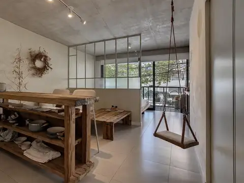 Alquiler monoambiente amoblado y equipado dividido al frente balcón amenities palermo