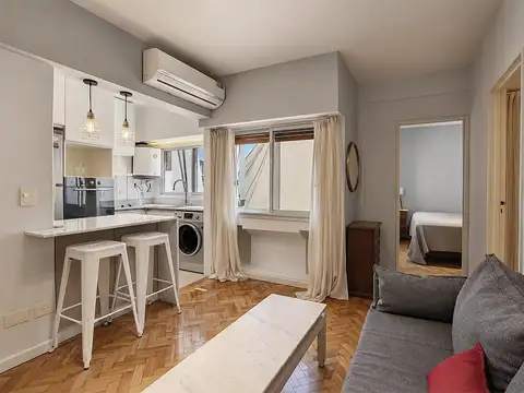 Departamento 2 ambientes amoblado reciclado luminoso impecable en recoleta