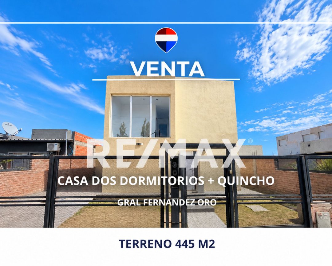 VENTA CASA 2 DORMITORIOS + QUINCHO FERNANDEZ ORO