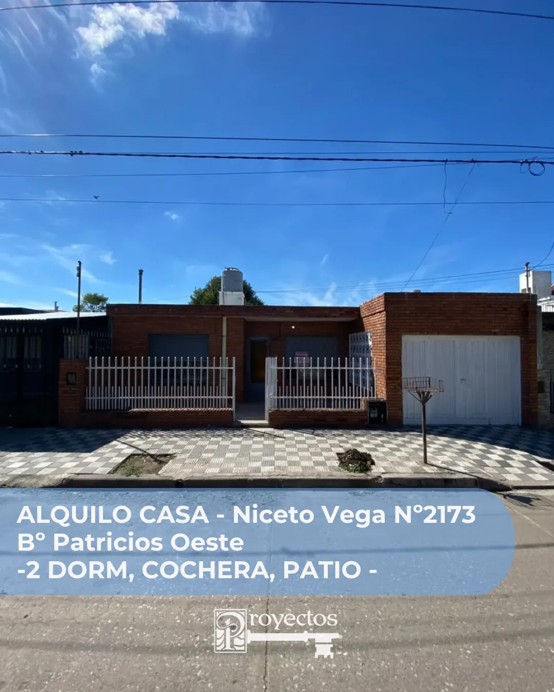 CASA en ALQUILER BºPATRICIOS OESTE - 2 DORM - COCHERA - PATIO -.