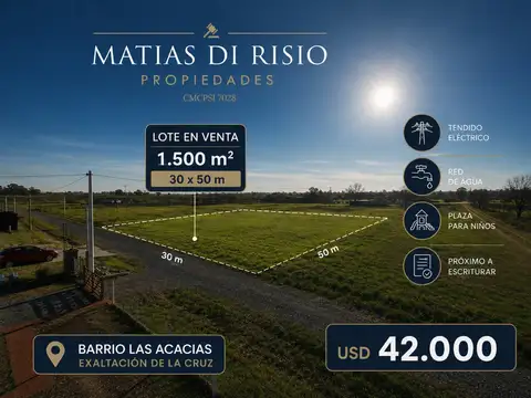 Terreno en Venta en Pavón, Partido de Exaltación de la Cruz
