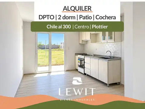 Alquiler departamento | 2 dormitorios | patio | parrilla | cochera | zona centro plottier