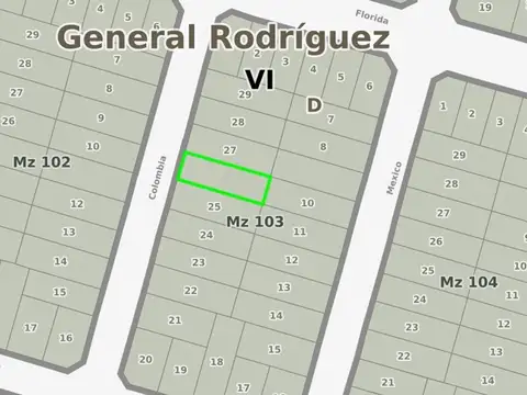 Venta lote 300m2 general rodriguez cercano al tren