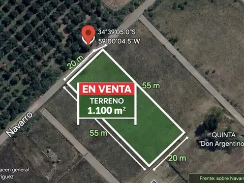 Terreno 20x55 m oportunidad - general rodriguez -