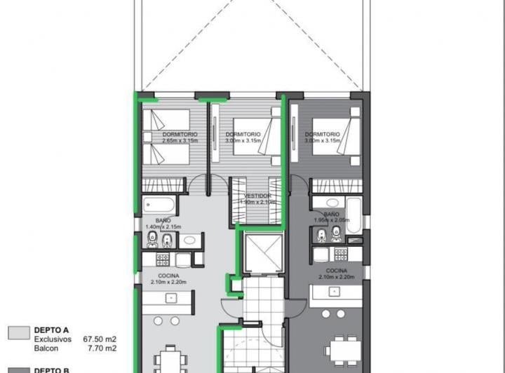 Departamento · 67m² · 3 Ambientes