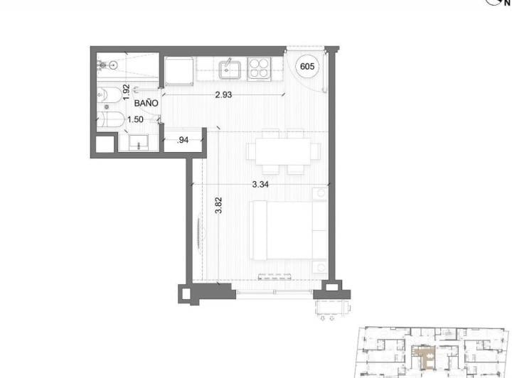 Departamento · 26m² · 1 Ambiente