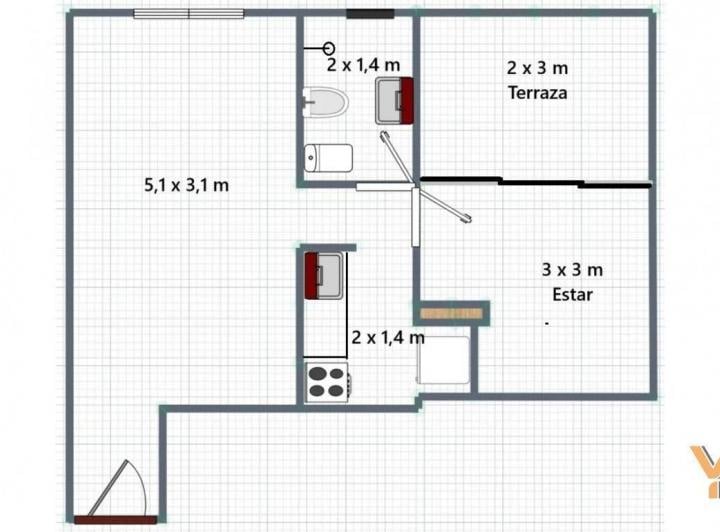 Departamento · 36m² · 2 Ambientes