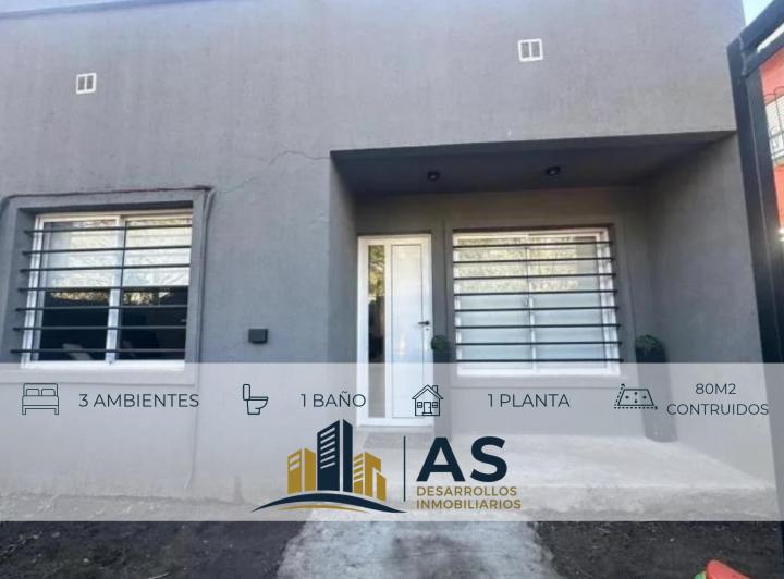 Casa · 80m² · 3 Ambientes · 1 Cochera