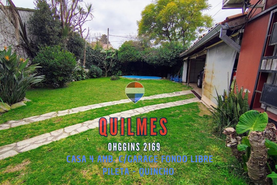 VENTA CASA 4 AMB. QUILMES F/ LIBRE PILETA 2 LOTES