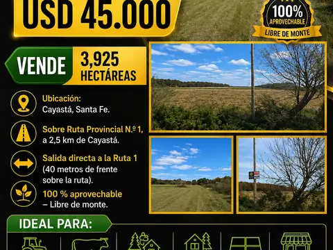 Campo en Venta en Cayasta, Garay