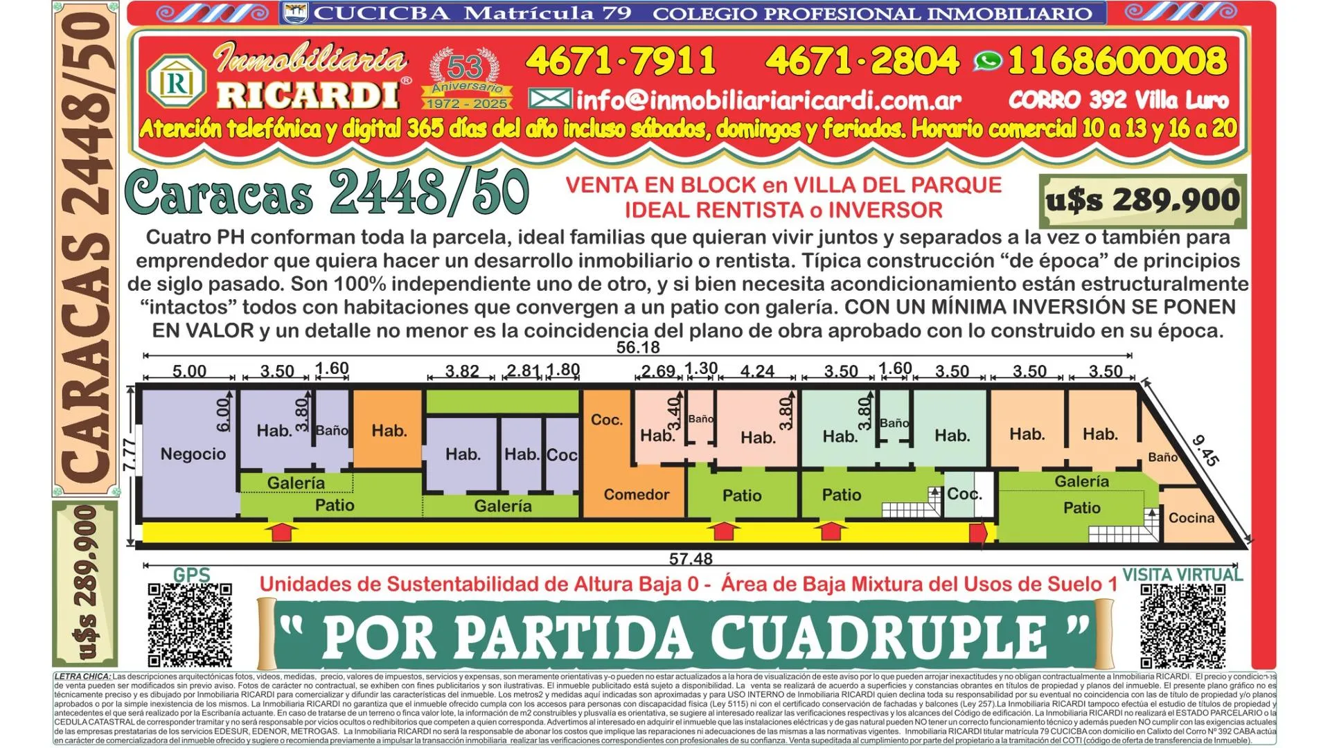 POR PARTIDA CUÁDRUPLE 4 PH VENTA EN BLOCK
