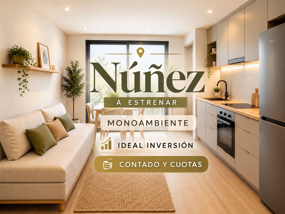 DEPARTAMENTO MONOAMBIENTE VENTA NUÑEZ CON PILETA