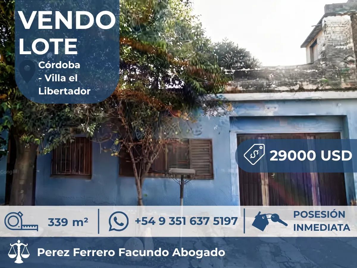 Casa en Villa El Libertador superficie 339M2 Recibo vehículo automotor, financio y vendo