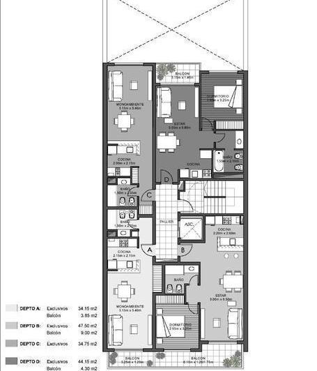 Departamento · 44m² · 2 Ambientes