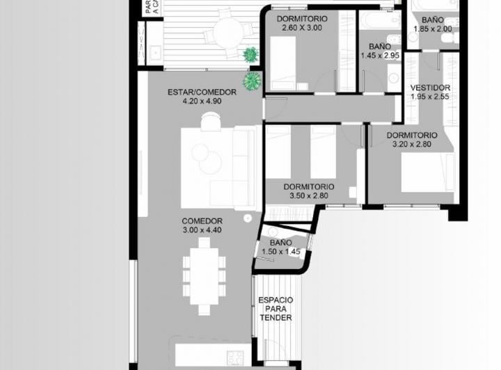 Departamento · 121m² · 4 Ambientes