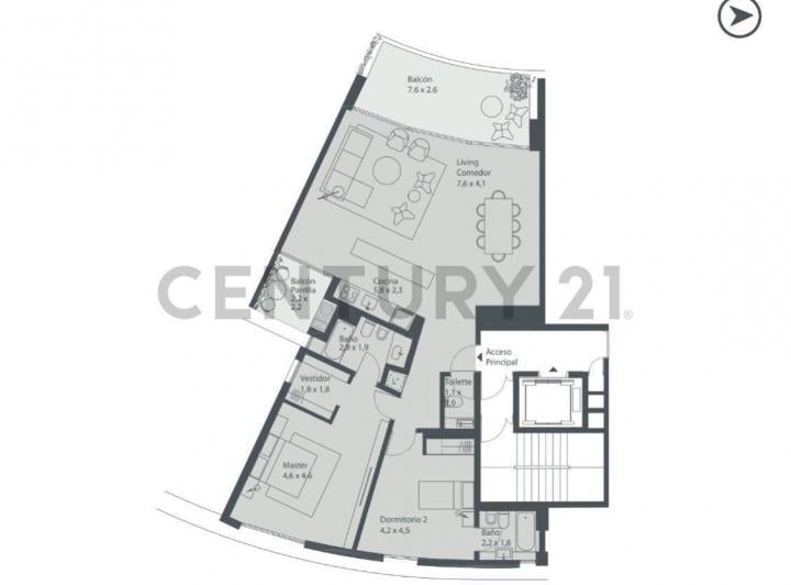 Departamento · 118m² · 3 Ambientes · 1 Cochera