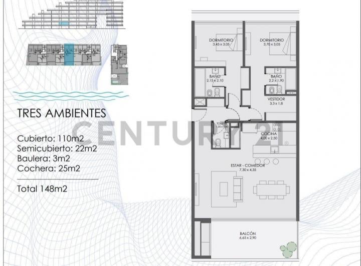 Departamento · 110m² · 3 Ambientes