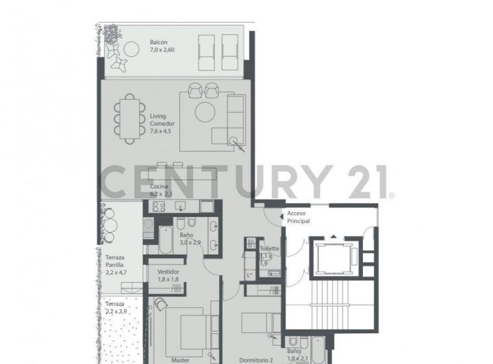 Departamento · 109m² · 3 Ambientes · 1 Cochera