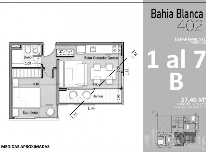 Departamento · 32m² · 2 Ambientes