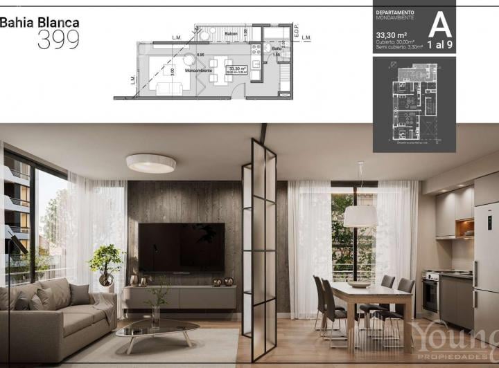 Departamento · 30m² · 1 Ambiente