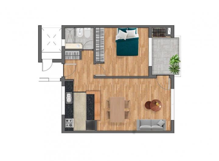 Departamento · 53m² · 2 Ambientes