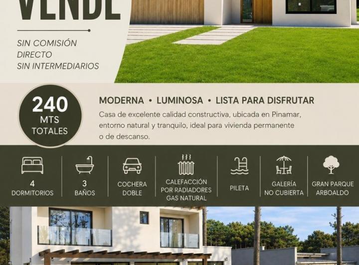 Casa · 240m² · 4 Dormitorios · 1 Cochera