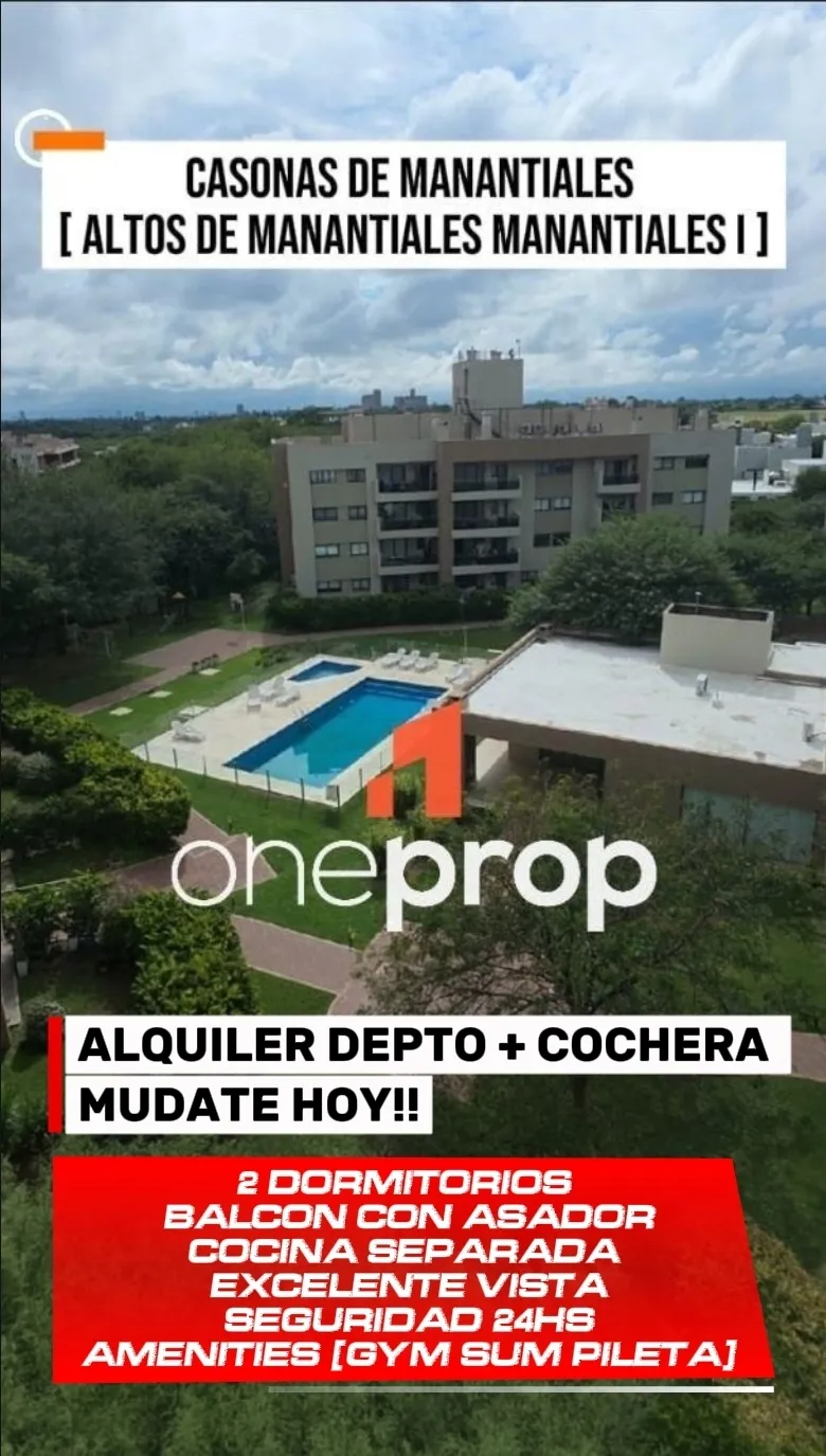 MUDATE HOY!! 2 DORM + COCHERA EN MANANTIALES I CERQUITA DE TODO Y MUY SEGURO