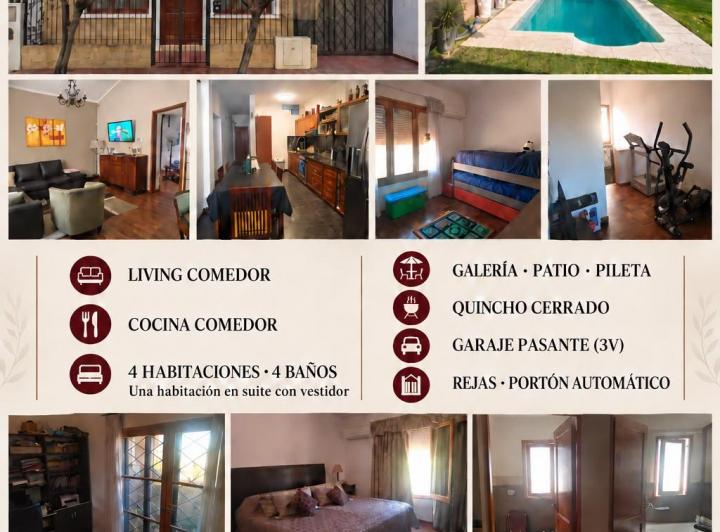 Casa · 280m² · 9 Ambientes · 2 Cocheras