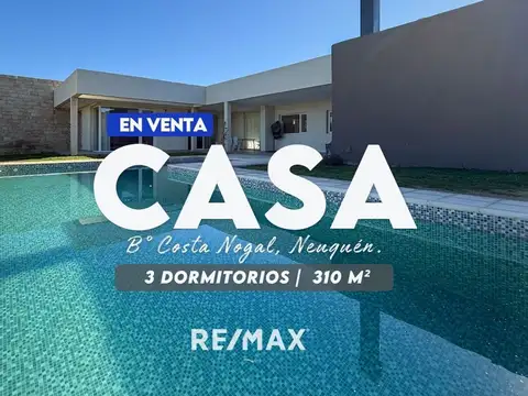 Venta casa 3 dormitorios/ pileta, b° costa nogal