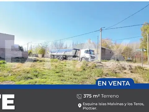 Lote 375m2 en esquina b° tagliaferri - plottier