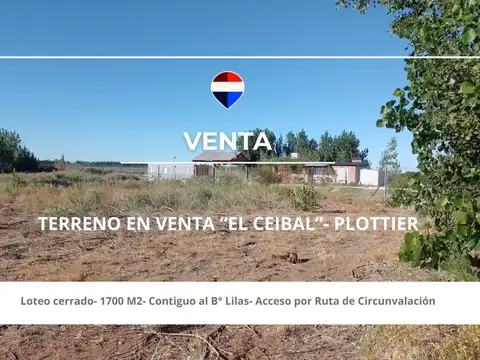 Terreno en venta- 1700 m2- el ceibal- plottier