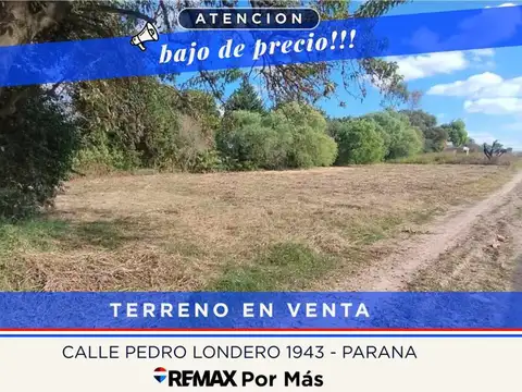 Terreno de más de 900 m2 casi acceso norte, paraná
