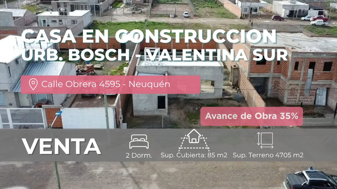 VENTA CASA 2 DORM. EN CONSTRUCCIÓN VALENTINA SUR