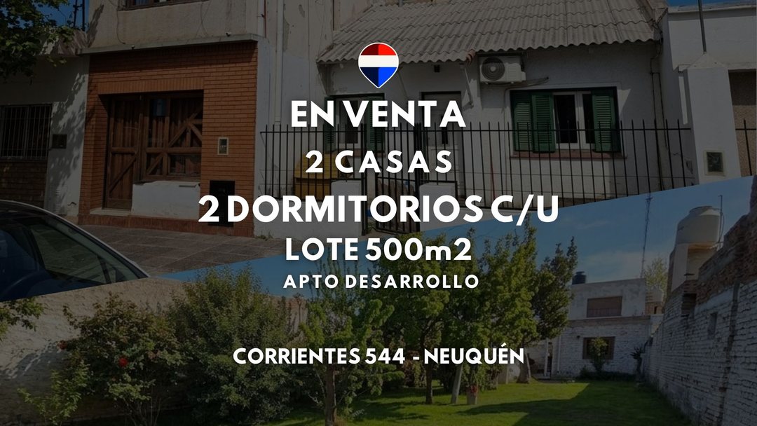 VENTA 2 CASAS EN LOTE 500M2 APTO DESARROLLO
