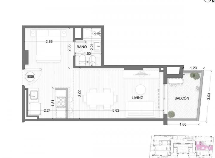 Departamento · 37m² · 1 Ambiente