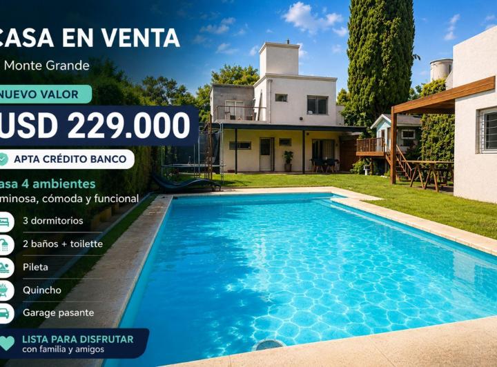 Casa · 122m² · 4 Ambientes · 2 Cocheras