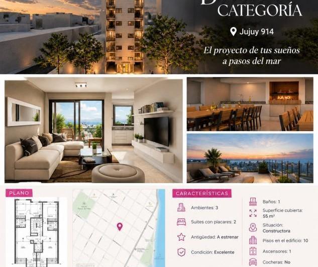 Departamento · 55m² · 3 Ambientes