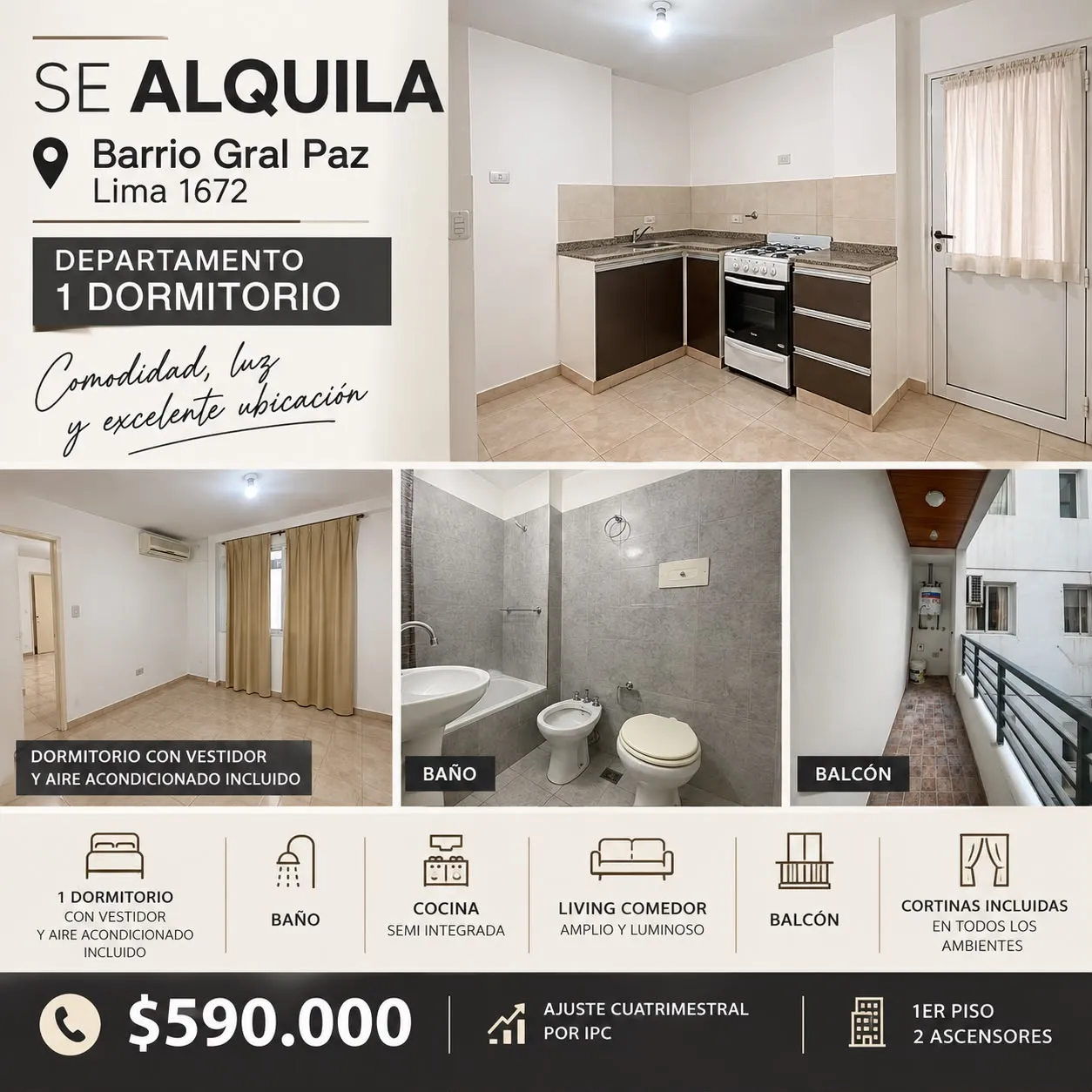 DEPARTAMENTO EN ALQUILER GENERAL PAZ