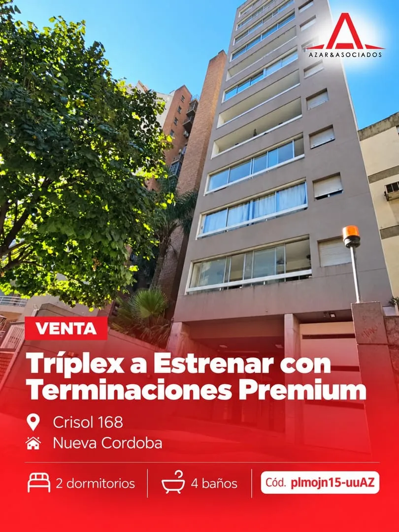 Tríplex a estrenar de 2 dormitorios en venta - Crisol 168, Paralelo