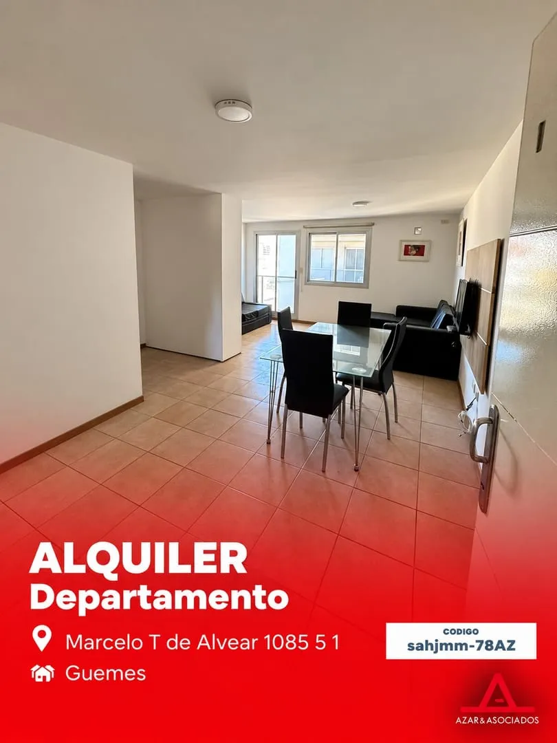 Departamento amoblado 1 dormitorio - Marcelo T. de Alvear 1085 5-1