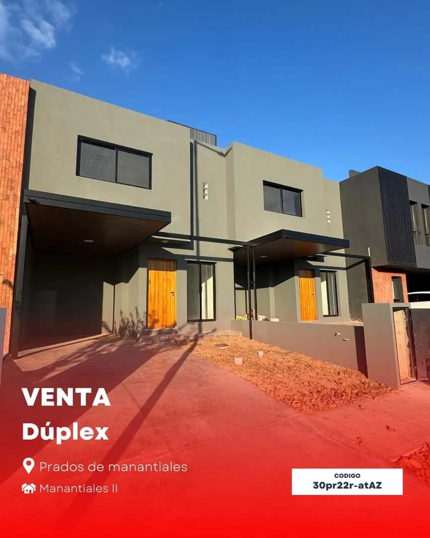 Dúplex de 3 dormitorios en venta - Prados de Manantiales, Mza. 137, lote 30